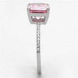 TS179 - Rhodium 925 Sterling Silver Ring with Cubic  in Rose - Alamode