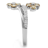 TS181 - Rhodium 925 Sterling Silver Ring with AAA Grade CZ in Champagne - Alamode - Flyclothing LLC