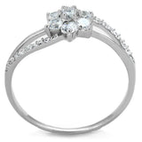 TS182 - Rhodium 925 Sterling Silver Ring with AAA Grade CZ in Clear - Alamode - Flyclothing LLC
