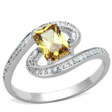 TS183 - Rhodium 925 Sterling Silver Ring with AAA Grade CZ in Champagne - Alamode - Flyclothing LLC