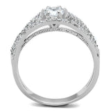 TS185 - Rhodium 925 Sterling Silver Ring with AAA Grade CZ in Clear - Alamode - Flyclothing LLC