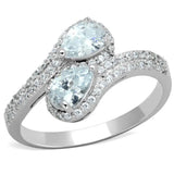 TS186 - Rhodium 925 Sterling Silver Ring with AAA Grade CZ in Clear - Alamode - Flyclothing LLC