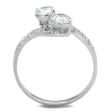 TS187 - Rhodium 925 Sterling Silver Ring with AAA Grade CZ in Clear - Alamode - Flyclothing LLC