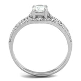 TS188 - Rhodium 925 Sterling Silver Ring with AAA Grade CZ in Clear - Alamode - Flyclothing LLC