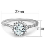 TS190 - Rhodium 925 Sterling Silver Ring with AAA Grade CZ  in Clear - Alamode
