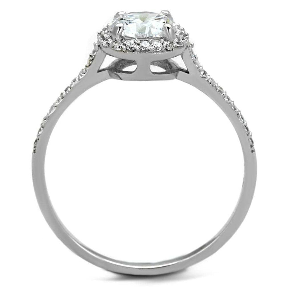 TS190 - Rhodium 925 Sterling Silver Ring with AAA Grade CZ in Clear - Alamode - Flyclothing LLC