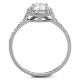 TS190 - Rhodium 925 Sterling Silver Ring with AAA Grade CZ  in Clear - Alamode