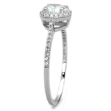 TS190 - Rhodium 925 Sterling Silver Ring with AAA Grade CZ  in Clear - Alamode