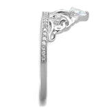 TS191 - Rhodium 925 Sterling Silver Ring with AAA Grade CZ in Clear - Alamode - Flyclothing LLC