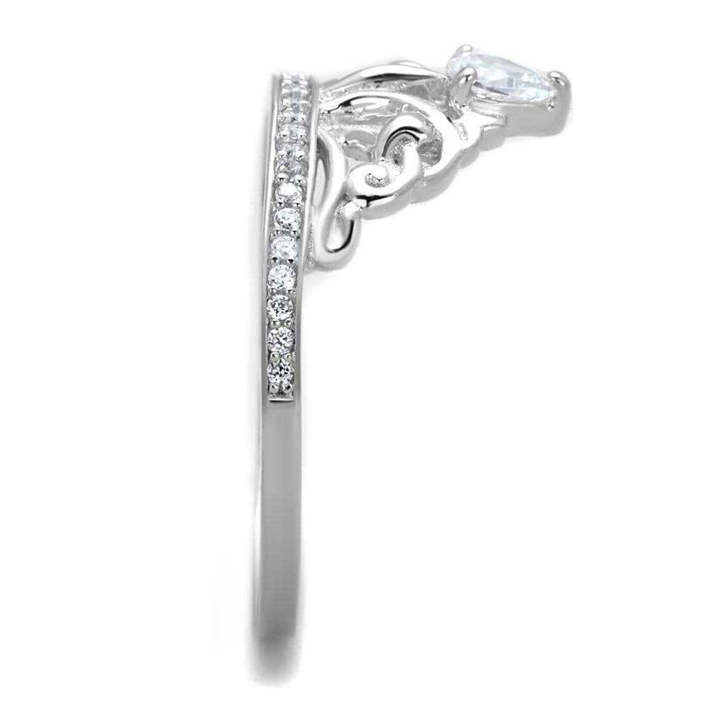 TS191 - Rhodium 925 Sterling Silver Ring with AAA Grade CZ in Clear - Alamode - Flyclothing LLC