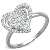 TS192 - Rhodium 925 Sterling Silver Ring with AAA Grade CZ in Clear - Alamode - Flyclothing LLC