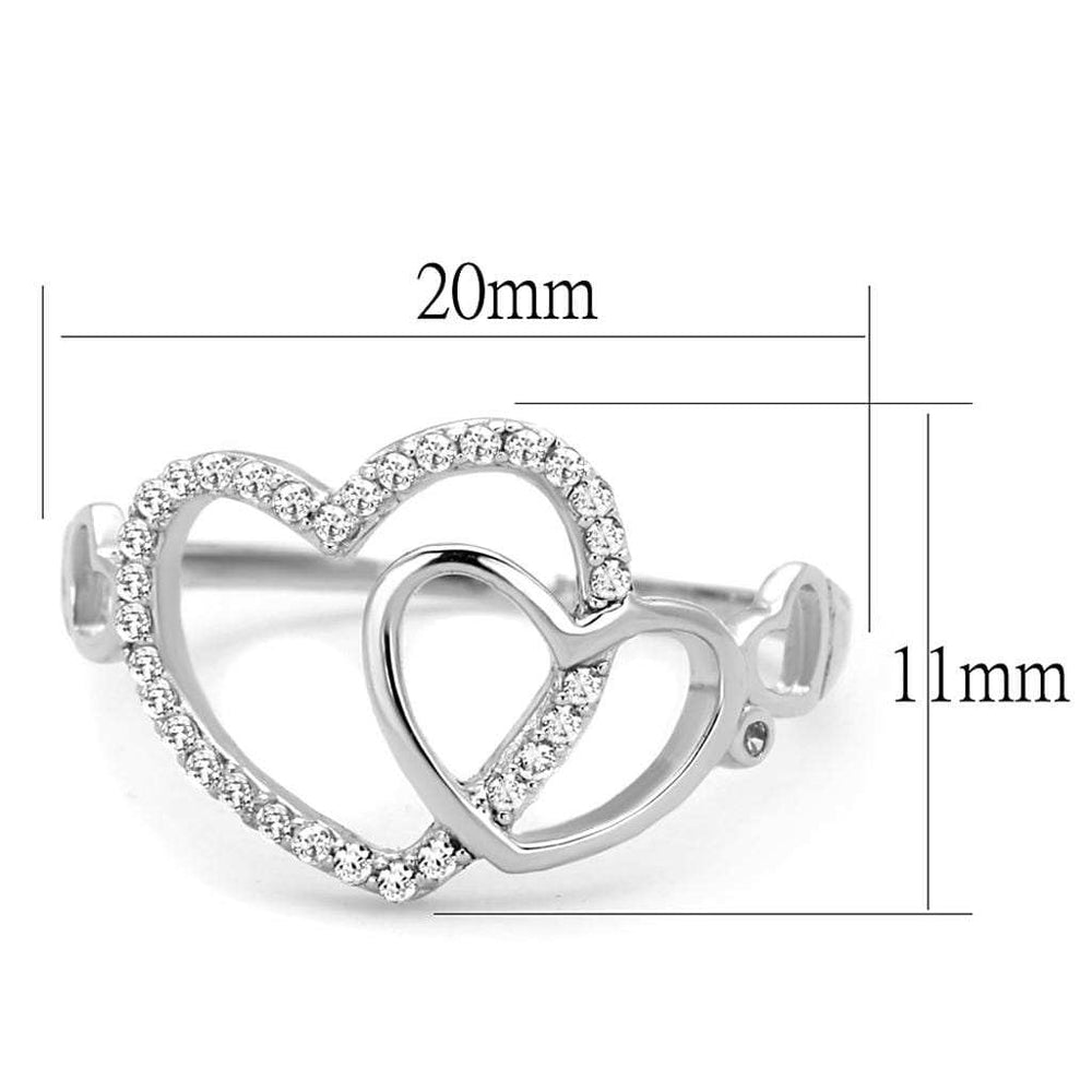 TS193 - Rhodium 925 Sterling Silver Ring with AAA Grade CZ in Clear - Alamode - Flyclothing LLC