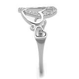 TS193 - Rhodium 925 Sterling Silver Ring with AAA Grade CZ  in Clear