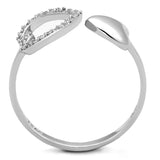 TS194 - Rhodium 925 Sterling Silver Ring with AAA Grade CZ  in Clear - Alamode