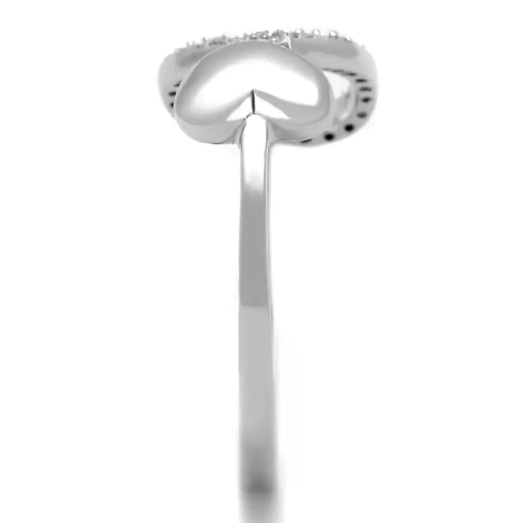 TS194 - Rhodium 925 Sterling Silver Ring with AAA Grade CZ in Clear - Alamode - Flyclothing LLC