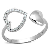 TS194 - Rhodium 925 Sterling Silver Ring with AAA Grade CZ in Clear - Alamode - Flyclothing LLC