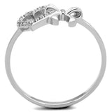 TS195 - Rhodium 925 Sterling Silver Ring with AAA Grade CZ  in Clear - Alamode