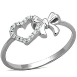 TS195 - Rhodium 925 Sterling Silver Ring with AAA Grade CZ in Clear - Alamode - Flyclothing LLC