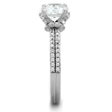 TS197 - Rhodium 925 Sterling Silver Ring with AAA Grade CZ in Clear - Alamode - Flyclothing LLC