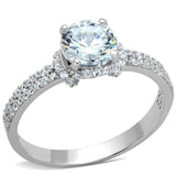 TS197 - Rhodium 925 Sterling Silver Ring with AAA Grade CZ in Clear - Alamode - Flyclothing LLC