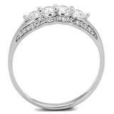 TS198 - Rhodium 925 Sterling Silver Ring with AAA Grade CZ in Clear - Alamode - Flyclothing LLC