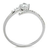 TS199 - Rhodium 925 Sterling Silver Ring with AAA Grade CZ  in Clear - Alamode