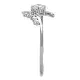 TS199 - Rhodium 925 Sterling Silver Ring with AAA Grade CZ in Clear - Alamode - Flyclothing LLC