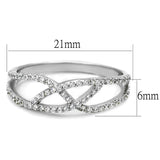 TS201 - Rhodium 925 Sterling Silver Ring with AAA Grade CZ  in Clear - Alamode