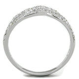 TS201 - Rhodium 925 Sterling Silver Ring with AAA Grade CZ  in Clear - Alamode