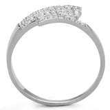 TS203 - Rhodium 925 Sterling Silver Ring with AAA Grade CZ in Clear - Alamode - Flyclothing LLC