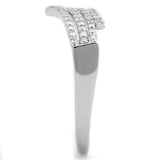 TS203 - Rhodium 925 Sterling Silver Ring with AAA Grade CZ  in Clear