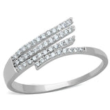 TS203 - Rhodium 925 Sterling Silver Ring with AAA Grade CZ in Clear - Alamode - Flyclothing LLC