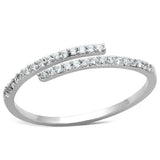 TS204 - Rhodium 925 Sterling Silver Ring with AAA Grade CZ in Clear - Alamode - Flyclothing LLC