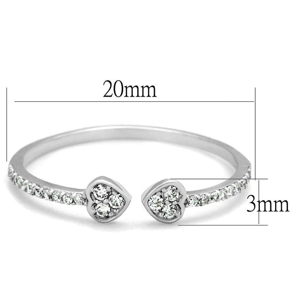 TS205 - Rhodium 925 Sterling Silver Ring with AAA Grade CZ in Clear - Alamode - Flyclothing LLC
