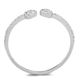 TS205 - Rhodium 925 Sterling Silver Ring with AAA Grade CZ  in Clear - Alamode