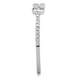 TS205 - Rhodium 925 Sterling Silver Ring with AAA Grade CZ  in Clear - Alamode
