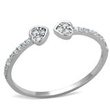TS205 - Rhodium 925 Sterling Silver Ring with AAA Grade CZ in Clear - Alamode - Flyclothing LLC