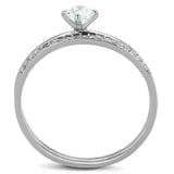 TS206 - Rhodium 925 Sterling Silver Ring with AAA Grade CZ in Clear - Alamode - Flyclothing LLC
