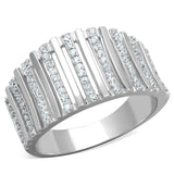 TS211 - Rhodium 925 Sterling Silver Ring with AAA Grade CZ in Clear - Alamode - Flyclothing LLC
