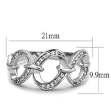 TS212 - Rhodium 925 Sterling Silver Ring with AAA Grade CZ in Clear - Alamode - Flyclothing LLC