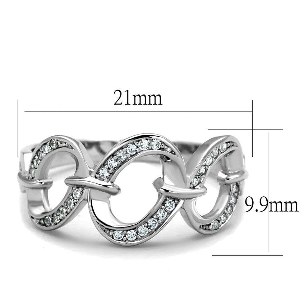 TS212 - Rhodium 925 Sterling Silver Ring with AAA Grade CZ in Clear - Alamode - Flyclothing LLC