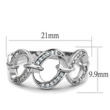 TS212 - Rhodium 925 Sterling Silver Ring with AAA Grade CZ  in Clear - Alamode
