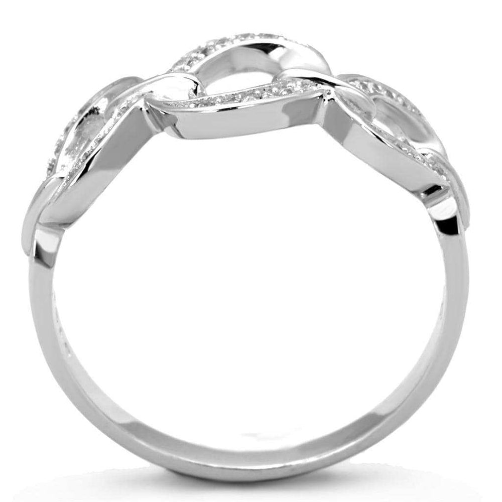 TS212 - Rhodium 925 Sterling Silver Ring with AAA Grade CZ in Clear - Alamode - Flyclothing LLC