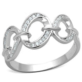 TS212 - Rhodium 925 Sterling Silver Ring with AAA Grade CZ in Clear - Alamode - Flyclothing LLC