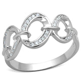 TS212 - Rhodium 925 Sterling Silver Ring with AAA Grade CZ in Clear - Alamode - Flyclothing LLC