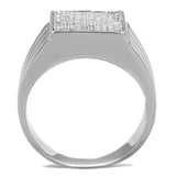 TS214 - Rhodium 925 Sterling Silver Ring with AAA Grade CZ  in Clear - Alamode