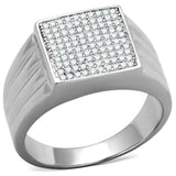 TS214 - Rhodium 925 Sterling Silver Ring with AAA Grade CZ in Clear - Alamode - Flyclothing LLC