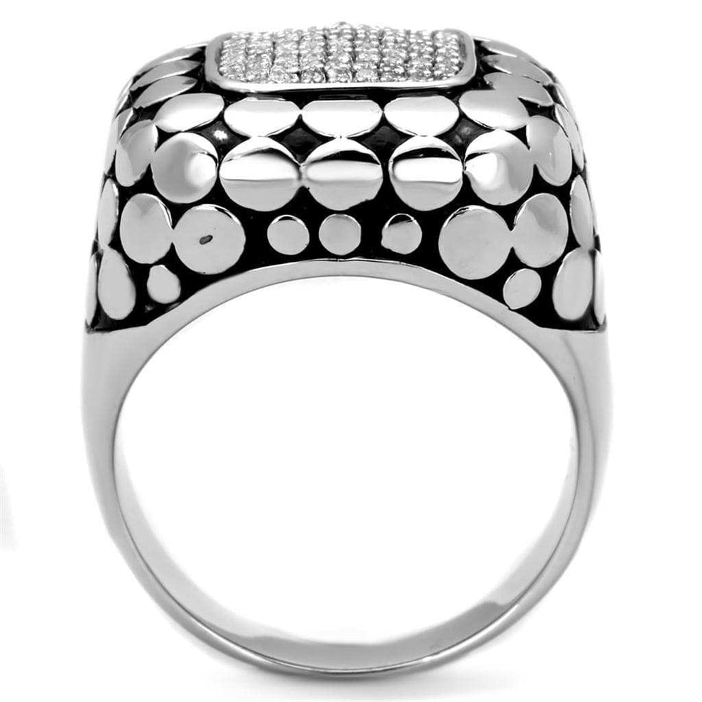 TS215 - Rhodium 925 Sterling Silver Ring with AAA Grade CZ in Clear - Alamode - Flyclothing LLC