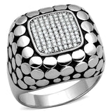TS215 - Rhodium 925 Sterling Silver Ring with AAA Grade CZ in Clear - Alamode - Flyclothing LLC