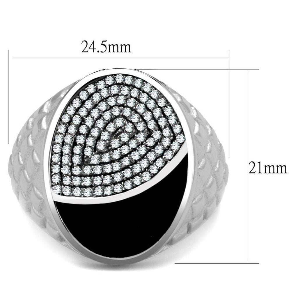 TS216 - Rhodium 925 Sterling Silver Ring with AAA Grade CZ in Clear - Alamode - Flyclothing LLC